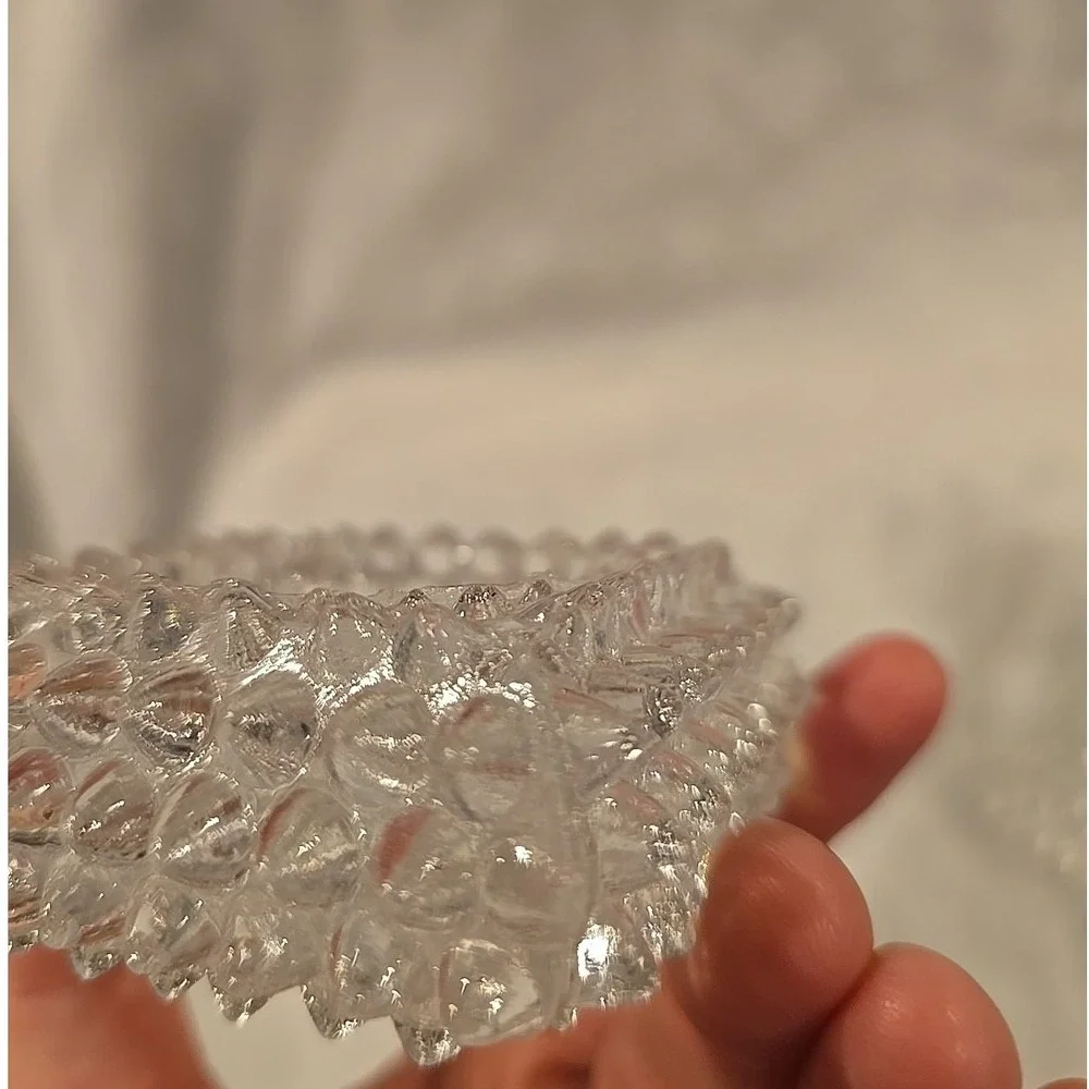 2 Vintage Fenton Hobnail Glass Square Votive Candle Holders‎